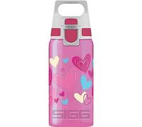 Sigg - Gourde Enfant - Viva One Hearts - Convient Aux Boissons Gazeuses - Étanche - Lavable Au Lave-Vaisselle - Sans BPA - Pour École & Sport - Rose Motif Coeurs - 0,5L