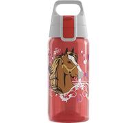 Sigg - Gourde Enfant - Viva One Horses - Convient Aux Boissons Gazeuses - Étanche - Lavable Au Lave-Vaisselle - Sans BPA - Pour École & Sport - Rouge Motif Cheval - 0,5L