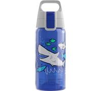 Sigg - Gourde Enfant - Viva One Sharkies - Convient Aux Boissons Gazeuses - Étanche - Lavable Au Lave-Vaisselle - Sans BPA - Pour École & Sport - Bleu Motif Requins Sympas - 0,5L
