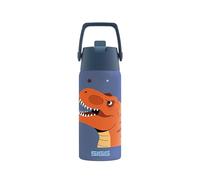 SIGG - Gourde Isotherme Enfant - Shield Therm FLIP T-Rex - Anti-fuite - Compatible lave-vaisselle - Sans BPA - 90% acier inoxydable recyclé - Sport & École - Bleu avec Dinosaure - 0.5L