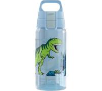 Sigg - Gourde pour enfant - Viva One Dinosaurs - Convient pour les boissons gazeuses - Anti-fuite - Passe au lave-vaisselle - Sans BPA - Pour le sport et l'école - Bleu - 0,5 l