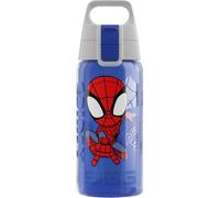Sigg - Gourde pour enfant - Viva One Marvel - Spidey - Convient pour les boissons gazeuses - Anti-fuite - Passe au lave-vaisselle - Sans BPA - Sport et école - Bleu - 0,5 l