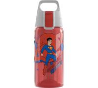 SIGG - Gourde pour enfant Viva One Superman - Convient pour les boissons gazeuses - Anti-fuite - Passe au lave-vaisselle - Sans BPA - Pour le sport et l'école - Rouge - 0,5 l