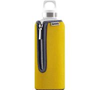 Sigg Gourde Stella Yellow (0.5 L), bouteille étanche sans produit toxique ni BPA, gourde en verre moderne avec une housse en néoprène