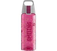 Sigg - Gourde Tritan - Total Color ONE Keep Smiling Rose - Convient Aux Boissons Gazeuses - Lavage Au Lave-Vaisselle - Étanche & Poids Plume - Sans BPA - 0,6L