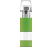 Sigg Hot & Cold Glass, Gourde en Verre avec Isolation Double paroi et Protection en Silicone, 0, 4 L, sans BPA, Verte Gourde en Verre avec Isolation Verte