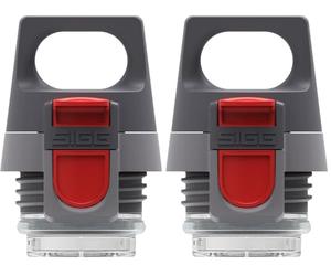 Sigg Hot & Cold ONE Top Grey (0,3 & 0,5L), pièce de rechange pour bouteille isotherme, bouchon étanche qui s'ouvre d'une seule main (Lot de 2)