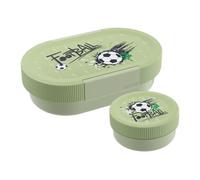 SIGG Lumo Football Splash - Boîte à déjeuner pour enfant avec boîte supplémentaire - Boîte à déjeuner légère comme une plume de football - 2 en 1 - Sans BPA - Vert - 0,8 l