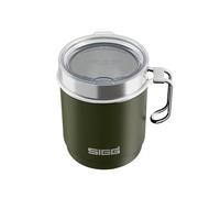 Sigg - Mug Thermos - Travel Mug Roasted Green - Avec Couvercle en Tritan & Anse - Lavable au Lave-Vaisselle - Sans BPA - Acier Inoxydable 18/8 - Camping & Randonnée - Vert Foncé - 0,36L