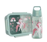 Sigg NIMO Uniflower Ensemble gourde pour enfant 500 ml, boîte à déjeuner | Boîte à sandwich anti-fuite avec 3 compartiments et gourde pour enfants, avec passoire, passe au lave-vaisselle