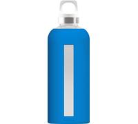 Sigg Star Bouteille d'eau (0.5 L / 0.85 L), Gourde hermétique sans substances nocives, Bouteille en verre résistante à la chaleur avec enveloppe en silicone souple