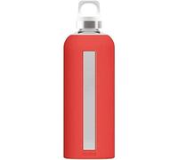 SIGG Star Bouteille d'eau (0.5 L / 0.85 L), Gourde hermétique sans substances nocives, Bouteille en verre résistante à la chaleur avec enveloppe en silicone souple
