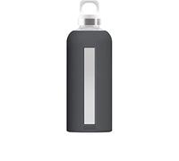 SIGG Star Bouteille d'eau (0.5 L / 0.85 L), Gourde hermétique sans substances nocives, Bouteille en verre résistante à la chaleur avec enveloppe en silicone souple