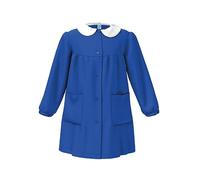 SIGGI Tablier école primaire fille blanc noir bleu boutons, Bleuet, 10 ans