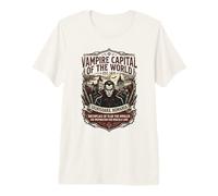 Sighisoara, Roumanie - Capitale Mondiale des Vampires - Vintage T-Shirt Haut de Gamme