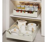 Sightday Tiroir Coulissant Cuisine,Tiroirs Coulissants Extensible,Organiseur D'armoire Extractible Pour cuisine,Salon,Maison,Pas besoin de Perceuse(30CM/Blanc)