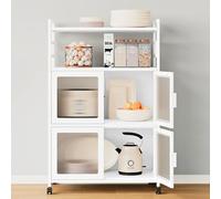 Sightlife Armoire de Cuisine sur roulettes Armoire de Rangement en métal Armoire de Buffet Armoire Polyvalente Armoire de Rangement 80 x 40 x 125 cm