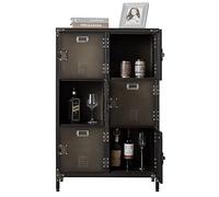 Sightlife Armoires de Bureau casier Industriel Vintage Armoire Metallique Rangement Modulaire Armoire Utilitaire 6 Portes Porte avec Loquet pour Bureau,Salon, Salle à Manger 75x35x120cm