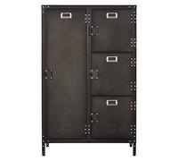 Sightlife Armoires de Bureau Casier vestiaire Design Vintage Armoire Metallique Rangement Modulaire Armoire Utilitaire 4 Portes Porte avec Loquet pour Bureau,Salon, Salle à Manger 75x46x120cm