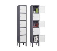 Sightlife casier Metal casier vestiaire Armoire de Bureau Metallique Chambre métalliques Armoire de Rangement Meuble de Rangement avec étagères 5 Portes