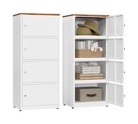 Sightlife Commode Métallique avec 4 Tiroirs, Casier de Bureau, Armoire de Rangement,Casier de Bureau Caisson avec Compartiments Fermés 40x50x119 cm