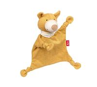 Doudou naissance petit Ours plat à nœuds Jersey de coton bio Jaune O
