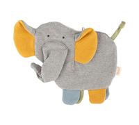 Sigikid Doudou éléphant 39904 – Jersey de coton gris chiné et velours – 18 cm