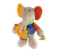 sigikid 40863, fille et garçon, peluche d’activités éléphant, multicolore