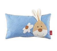 sigikid, 40992, fille et garçon, coussin motif lapin, bleu/beige, taille 35 x 20 cm, 'Semmel Bunny'