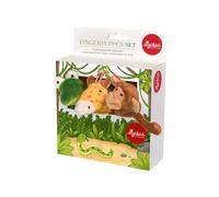 Sigikid 42493 Lot marionnettes à Doigt Jungle recommandé de 6 à 4 Ans Brun/Vert/Orange