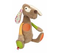 Sigikid 42845 Peluche Chien Patchwork Sweety Peluche pour Jouer et câliner en mélange de matériaux Doux pour bébés et Enfants, garçons et Filles de 0 Mois à 8 Ans Multicolore/Chien 32 cm