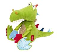 Sigikid 42847 Peluche Crocodile Patchwork Sweety pour Jouer et câliner en mélange de matériaux Doux pour bébés et Enfants, garçons et Filles de 0 Mois à 8 Ans, Multicolore/Crocodile 32 cm