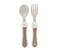 sigikid Besteck Honi Boni Bär, 2-tlg., Kinderbesteck, Besteck-Set, Gabel, Löffel, Kinder, Taupe / Weiß, 25188