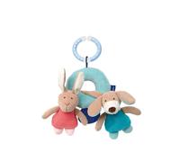 sigikid Blue Collection Pendentif, hochet, jouet pour poussette, pendentif pour siège-auto, jouet pour bébé, jouet pour bébé, polyester, turquoise-saumon, 41873