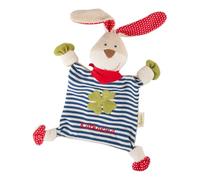 Sigikid Doudou lapin vert avec nom brodé bleu, taille unique