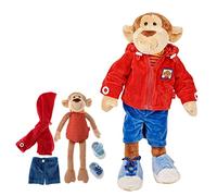 sigikid, Fille et Garçon, Peluche d'Activités Singe, Rouge/Bleu foncé, 40989