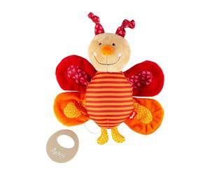 sigikid, Fille et Garçon, Peluche Musicale, Papillon, Rouge/Orange, 40318