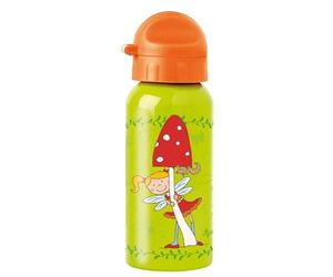 Sigikid Florentine Gourde en acier inoxydable anti-fuite, sans BPA, robuste, légère, fermeture à vis, facile à nettoyer, pour enfants de 3 à 8 ans, référence 25287, fée, vert-orange 400 ml