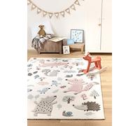 Sigikid I Tapis Molletonné pour Chambre Enfant I Forest I SK-21965-063 I Blanc Rose Bleu Gris Taupe, Weiß Rose Blau Grau Taupe, 133 x 200 cm