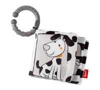 sigikid Livre de bébé en tissu Dalmatien, Dotson - Jouet pour bébé avec contraste noir et blanc - Jouet à accrocher avec miroir, couineur, film froissé - Cadeau pour bébé dès la naissance