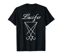 Sigil of Lucifer, Satan, Devil Cool T-shirt en métal noir T-Shirt