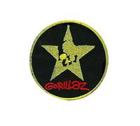 SigitasTrading Écusson brodé Gorillaz Virtual Band - Vert fluo - Thermocollant - Accessoire souvenir