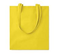 Siglo XXI Publicidad Lot de 10 sacs en coton de 140 g/m². Dimensions : 38 x 42 cm. Cadeaux, shopping, travaux manuels, foires, mariages, magasins., Jaune U, 38x42 cm