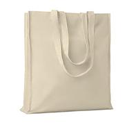 Siglo XXI Publicidad Sac en coton avec soufflet. Taille 38 x 9 x 42 cm. Lot de 10 pièces. Grammage 140 g/m2. Poignées longues renforcées. Shopping, Cadeaux, Foires, Mariages, Détaillants (Beige),