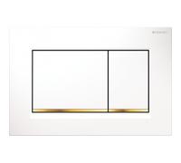 Plaque de fixation Geberit Sigma30, pour rinÃ§age Ã 2 quantitÃ©s, Coloris: blanc / plaquÃ© or - 115.883.KK.1