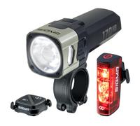 Sigma Aura 170 HB Link + Hiro 50 Link| Kit d'éclairage LED pour vélo | Avec fonction LINK | Feu avant avec feux de route et télécommande HB | Feu arrière avec feu stop et feu stop d'urgence |