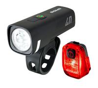 Sigma Sport Aura 40/hiro 10 Ride Safe To School Light Set Clair Black / Red