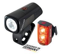 SIGMA - Buster 400 / RL 80 Set | Feux Avant et arrière à LED | 400 lumens et 80 lumens | Eclairage vélo Avant et arrière à Piles avec Cinq Modes d'éclairage