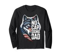 Sigma Dad No Cap Wolf Drapeau USA Alpha Male Cadeau pour père Manche Longue