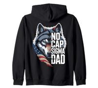 Sigma Dad No Cap Wolf Drapeau USA Alpha Male Cadeau pour père Sweat à Capuche